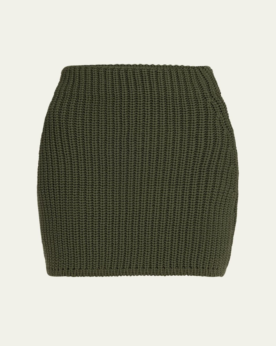 Ribbed Knit Mini Skirt